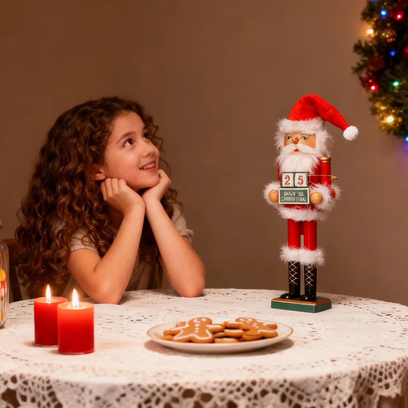 

Щелкунчик Рождественский декор 14,96 дюймов деревянный Санта-Клаус Рождественский декоративный Щелкунчик с календарем обратного отсчета на день рождения