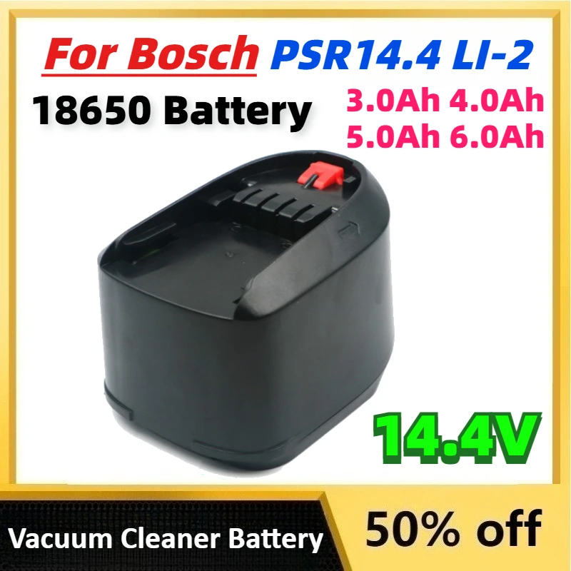

14.4V 3.0Ah 4.0Ah 5.0Ah 6.0Ah for Bosch PSR14.4 LI-2 18650 Battery Rechargeable Li-Ion Battery Electric Drill Power Tool Bateria