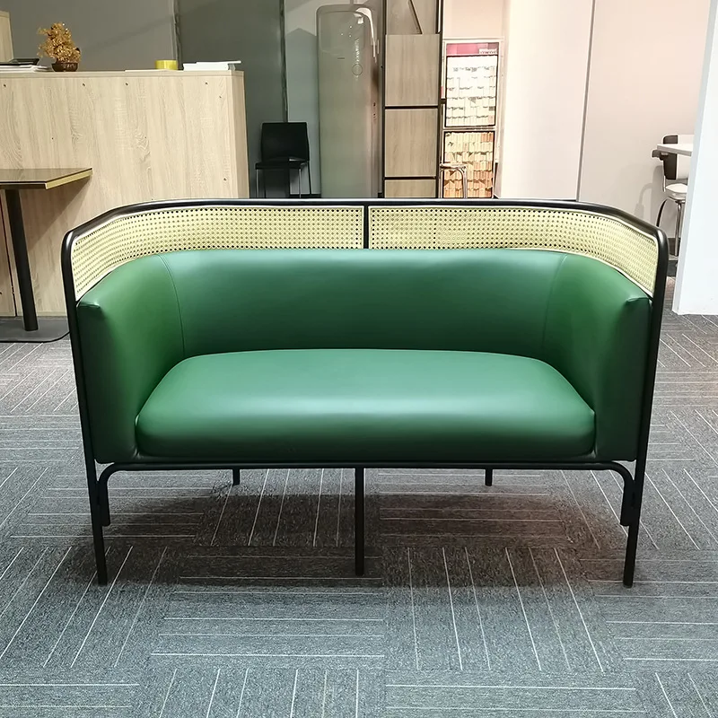 Light luxury hotel lobby reception rattan sofa simple sales office business negotiation tables and chairs