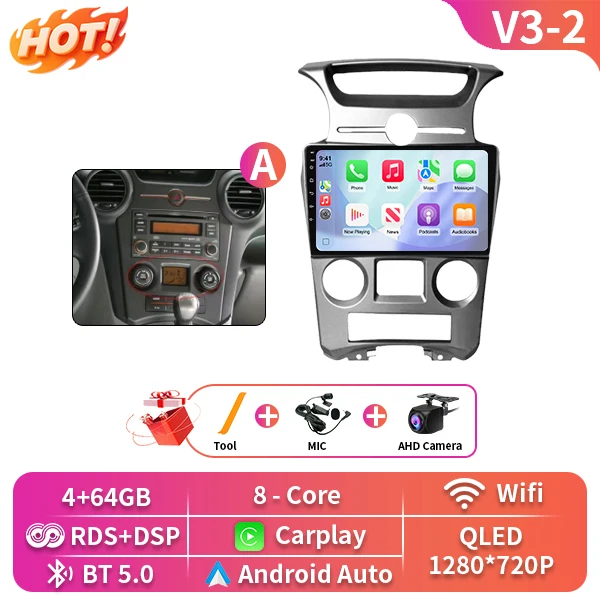 Auto Android Voor Kia Carens UN 2006-2012 5G wifi BT Draadloze Carplay Scherm Radio Stereo Multimedia Speler GPS Navigatie DVD