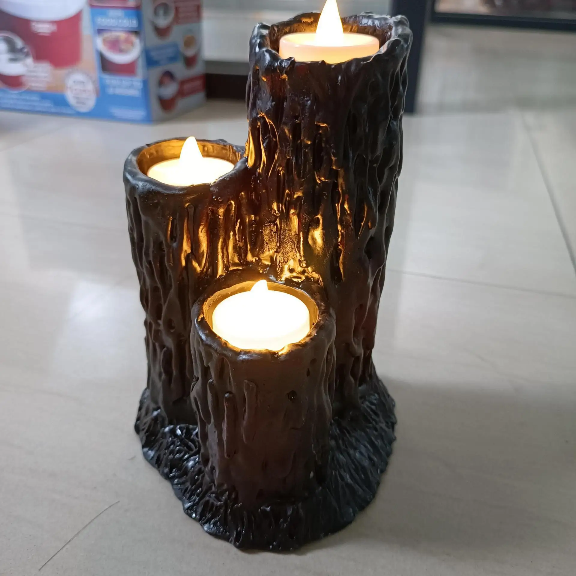Creepy Melting‑Candle Resin Statue Halloween Table Centerpiece Home Desktop Tabletop Party Holiday Decor Ornament Gift