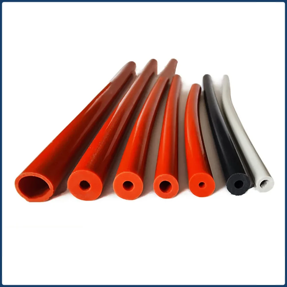 High Temp Resistant Silicone Tube 3-85mm Foam Silicone Rubber Hollow Round Hose Pipe Distribution Box Waterproof Sealing Strip