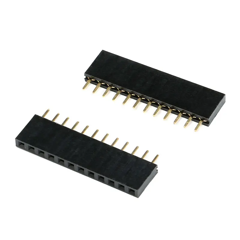 2~40P 2.54mm Pitch Single Row Female PCB socket Board Pin Header Connector Strip Pinheader 2/3/4/6/10/12/16/20/40Pin For Arduino