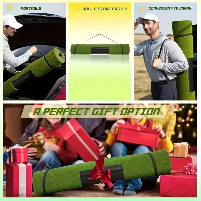 ترقية حصيرة ضرب الجولف متعددة الوظائف - حصيرة سميكة 5 × 4 أقدام مع عشب قابل للتبديل، قاعدة متينة غير قابلة للانزلاق للداخلية