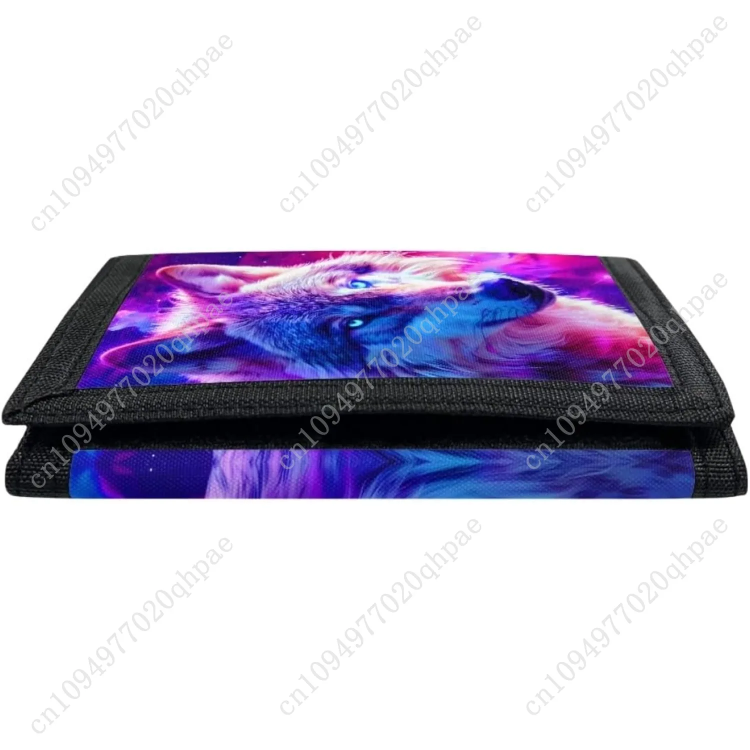 GLUDEAR Kid Wolf Trifold Wallets Outdoor Print Wallet Money Organizer for Teens Girl Boy Birthday,Rose Galaxy Wolf