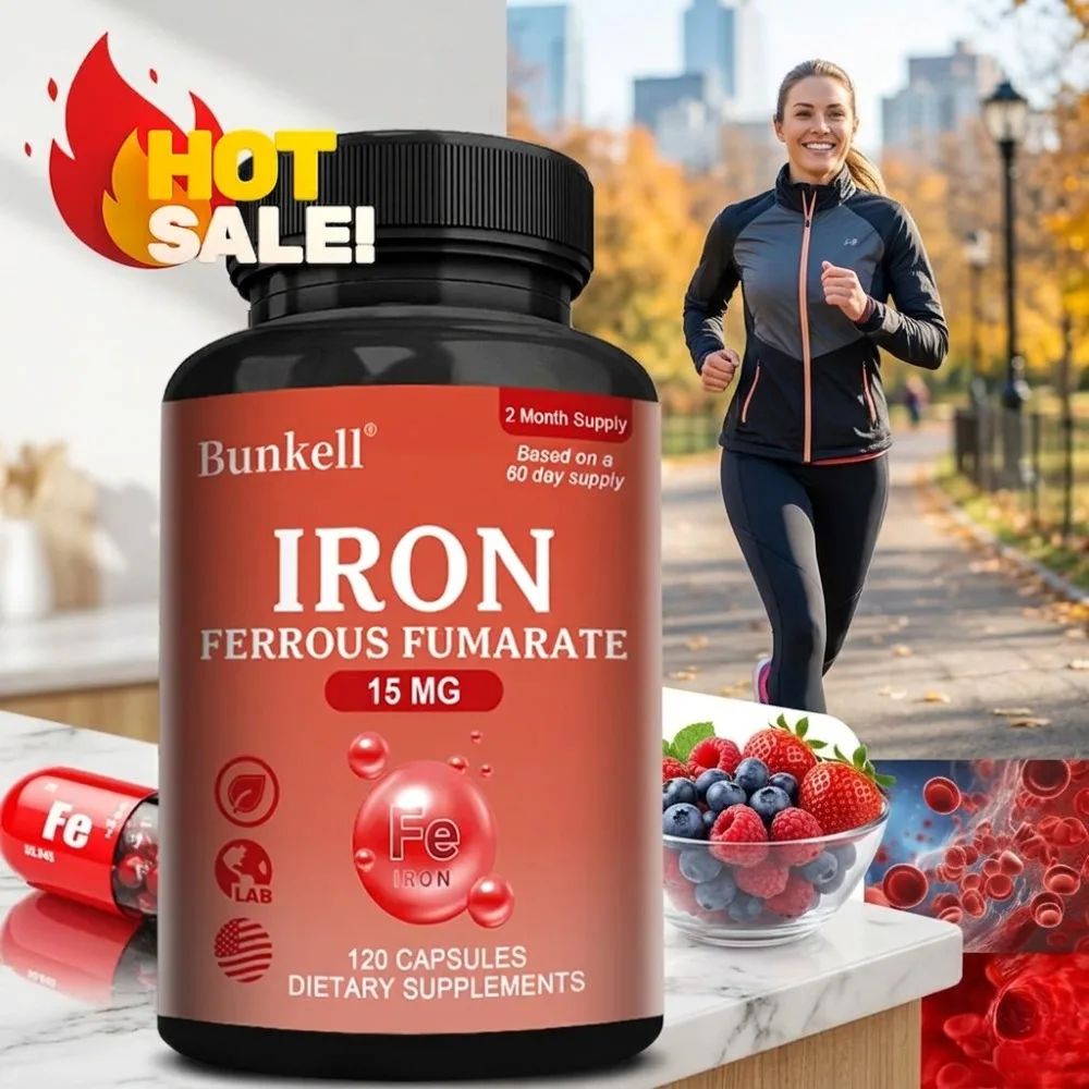 Iron Supplement 15mg - Maximize Absorption, Support Cellular Energy, and Promote Normal Red Blood Cell Production
