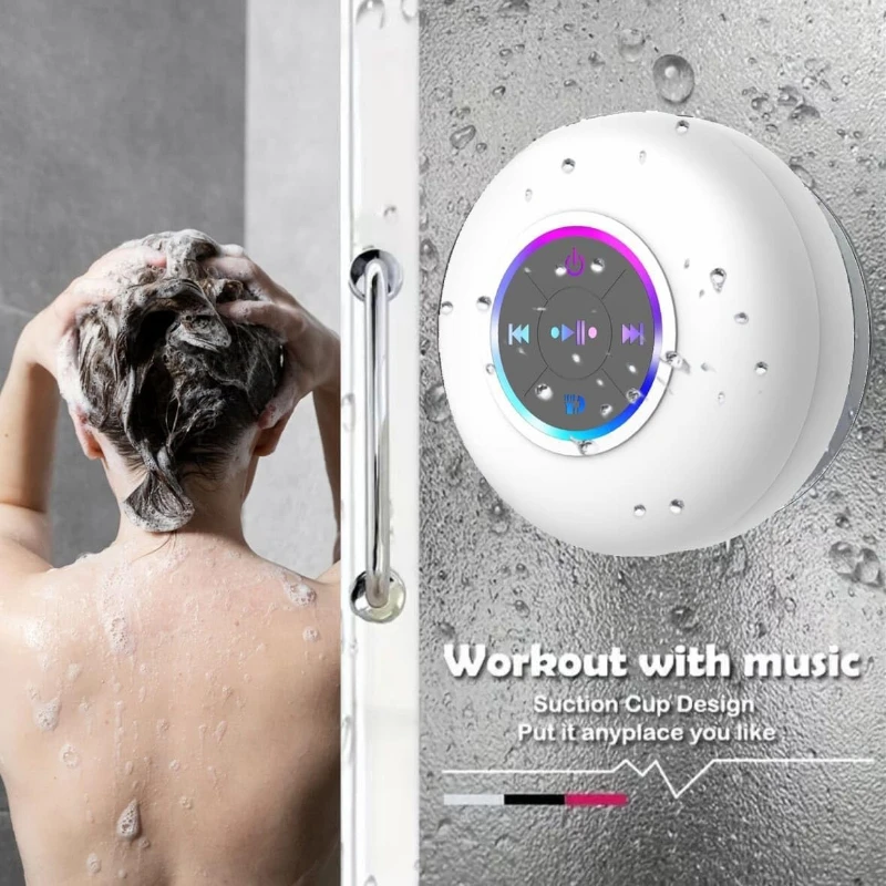 Portable Bluetooth Audio Ipx4 Waterproof Led Lights Bathroom Outdoor ...