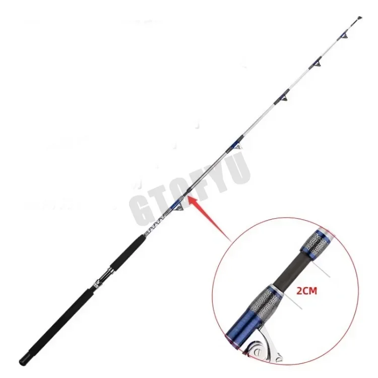 1,98 M 2,1 M Salzwasser Spinning Big Game Angelrute 50 kg 2 Stück Offshore Trolling Angelrute Meer Boot Angelrute mit Rollenführungen – Detail 11
