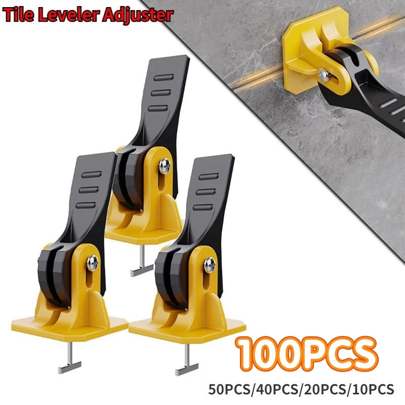 100Pcs/Set Floor Tile Leveling System Tile Leveler Ceramic Adjuster Artifacts Spacers Kit for Laying Wall Tile Construction Tool