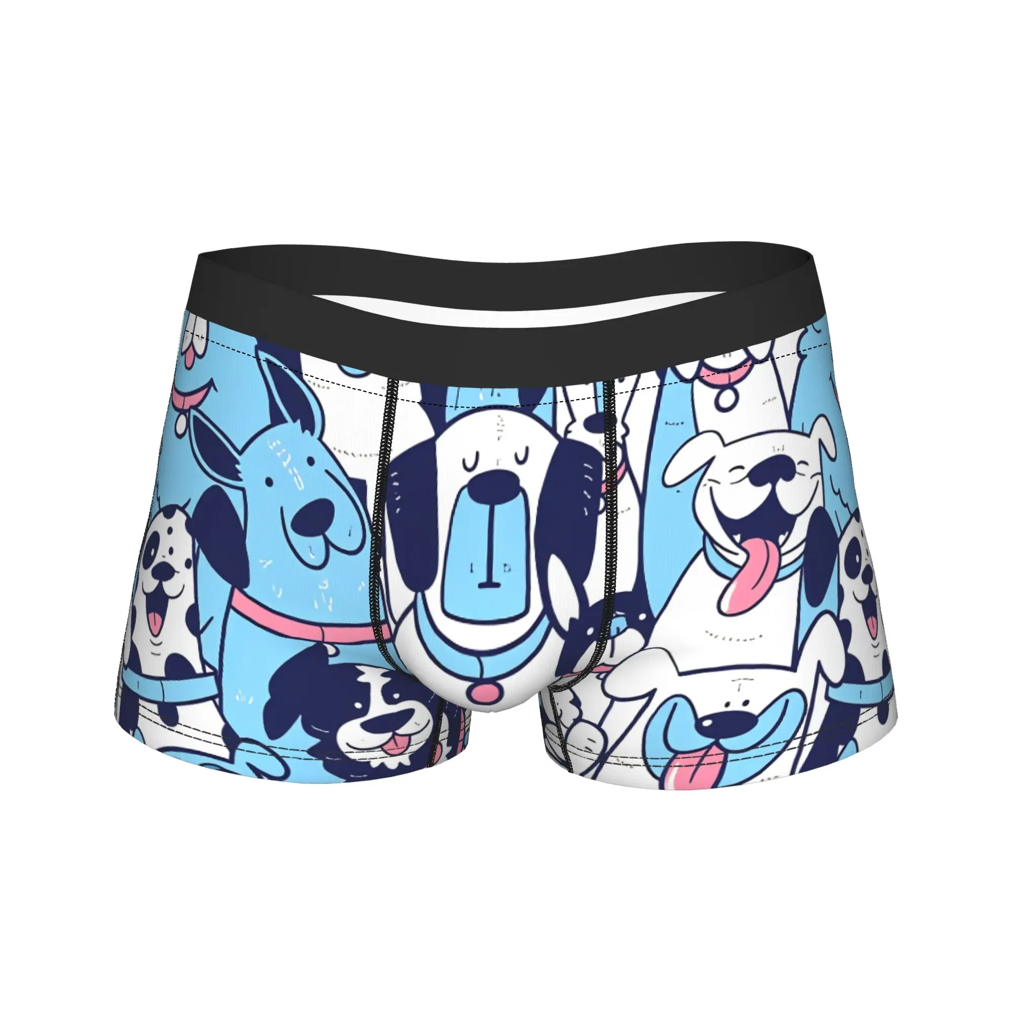 

Seamless Pattern Dogs Underwear Sexy Soft Underpants Customs Shorts Briefs For Men 3D Pouch Plus Size Boxer Shorts