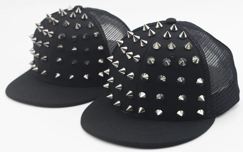 Nieten-Flachmütze für Männer und Frauen, Punkrock, Hip-Hop-Bolzen-Baseballmützen, männlich, weiblich, Jugend, Teenager, Jungen, Mädchen – Detail 4
