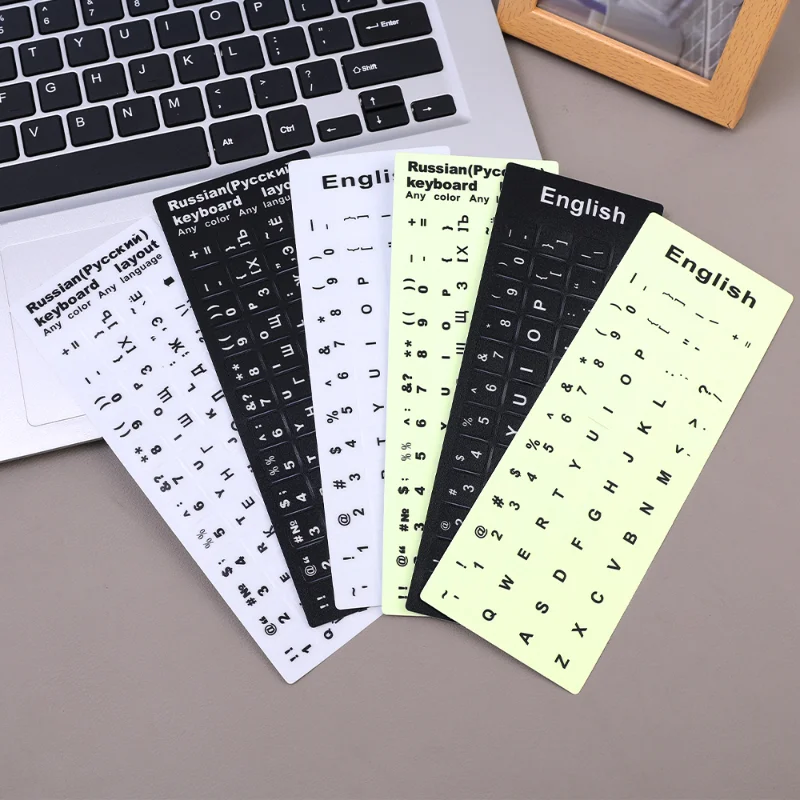 Russian English Keyboard Stickers Letter Alphabet Layout Sticker Illuminated Sticker for Laptop PC Computer Dust Protection Tool