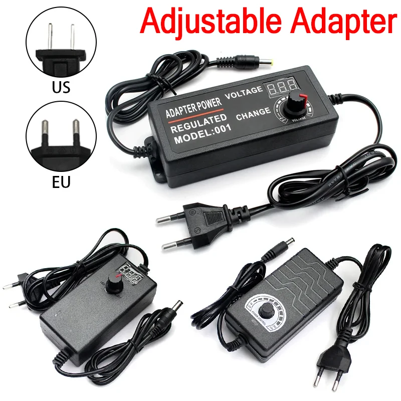 DC Adjustable Adapter 12V Volt 3V 4V 5V 9V 24V 36V DC Power Supply AC 110V 220V LED Display Screen 1A 2A 3A 5A 10A Power Adapter