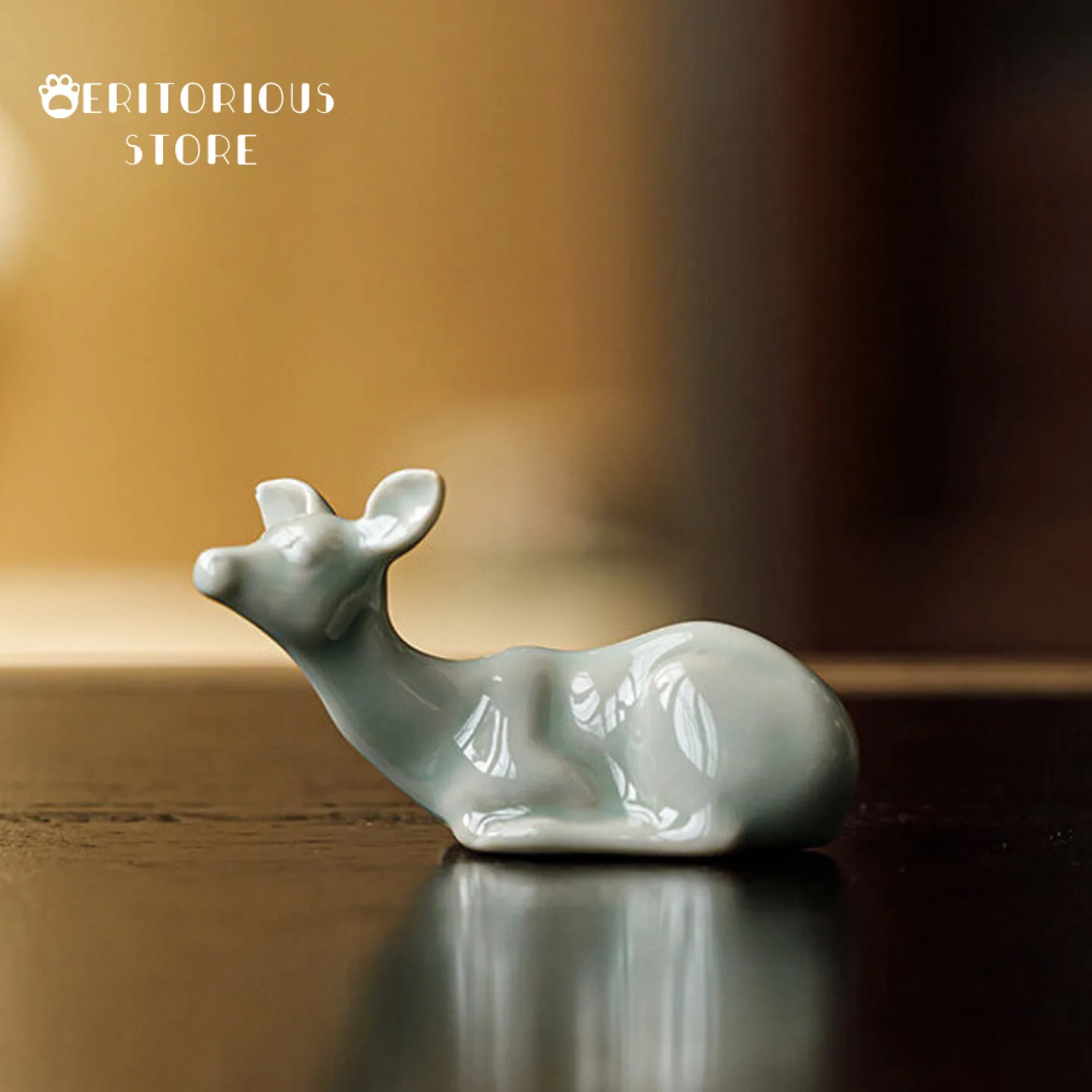 Creative Deer Ceramic Tea Pet Banana Moonlight Teapet Figurine For Tea Ceremony Table Ornament Gift Figurines Figures Ceramics