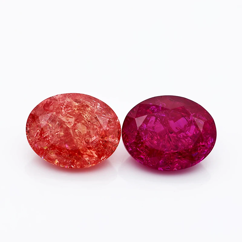 ألوان جديدة قطع بيضاوية متصدعة قطع الجليد أحجار اكسيد الالمونيوم أحجار كريمة مفكوكة لصنع المجوهرات