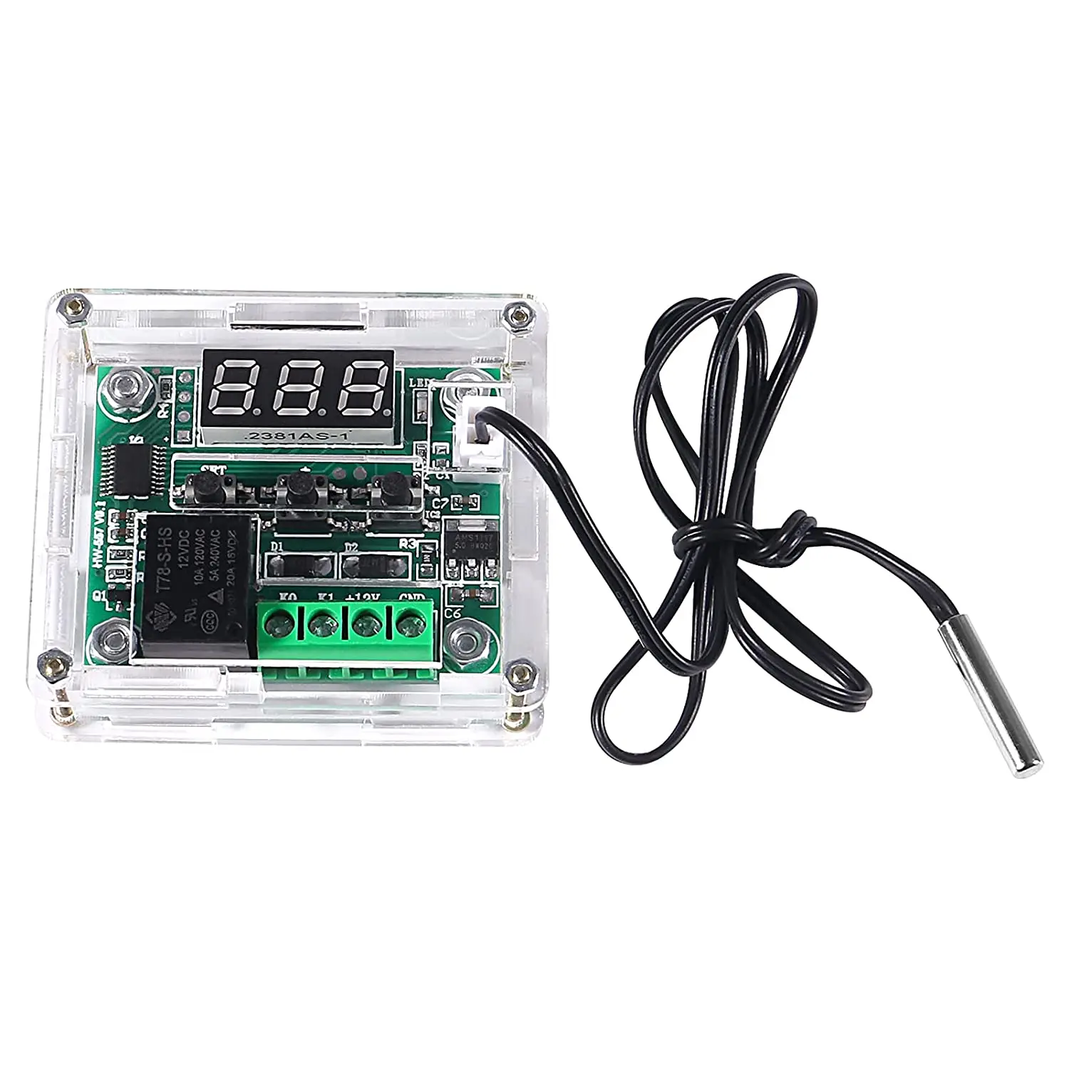 

W1209 DC Digital Temperature Controller Board 12V with Digital Display Thermostat -50-110°C Electronic Temperature Temp Control