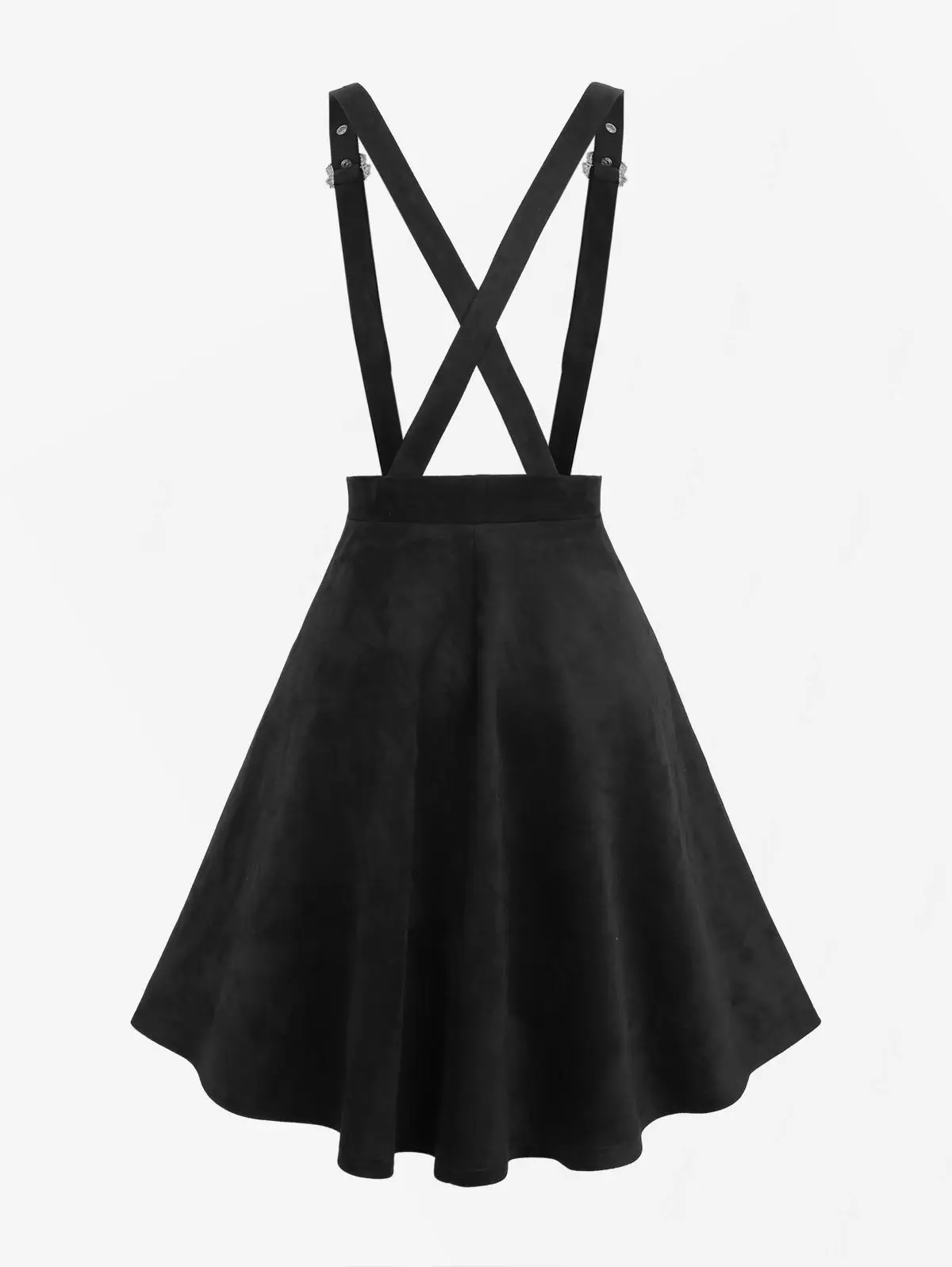 S-3XL الأسود الدانتيل يصل تقاطعات Strappy مشبك جروميت التنانير الحمالات انفصال ، المرأة عادية الركبة طول الحمالة تنورة