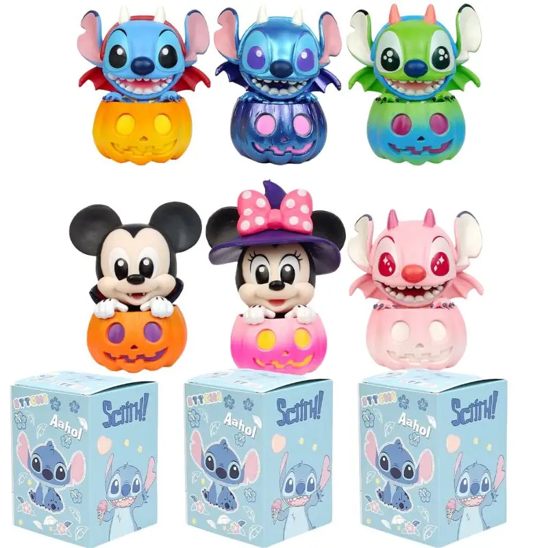 

2025 Disney Stitch слепая коробка Микки Маус и Стич друзья тыква серия фигурка Хэллоуин платье кукла украсить игрушку в подарок