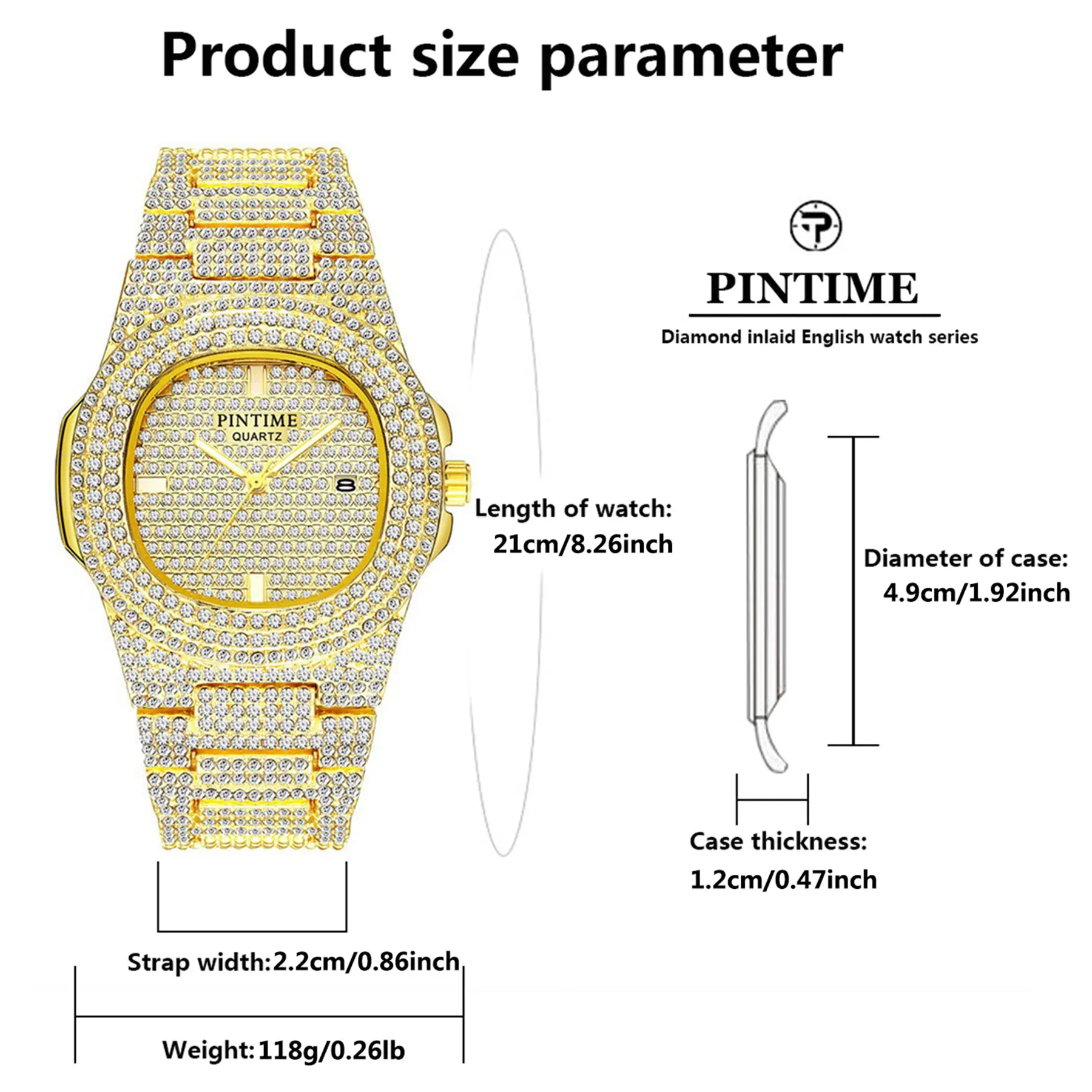 1pc Ladies' Watch, Diamond Set Watch, Date Display and Quartz Movement, Luxurious Zinc Alloy Material, The Perfect Gift for Moth