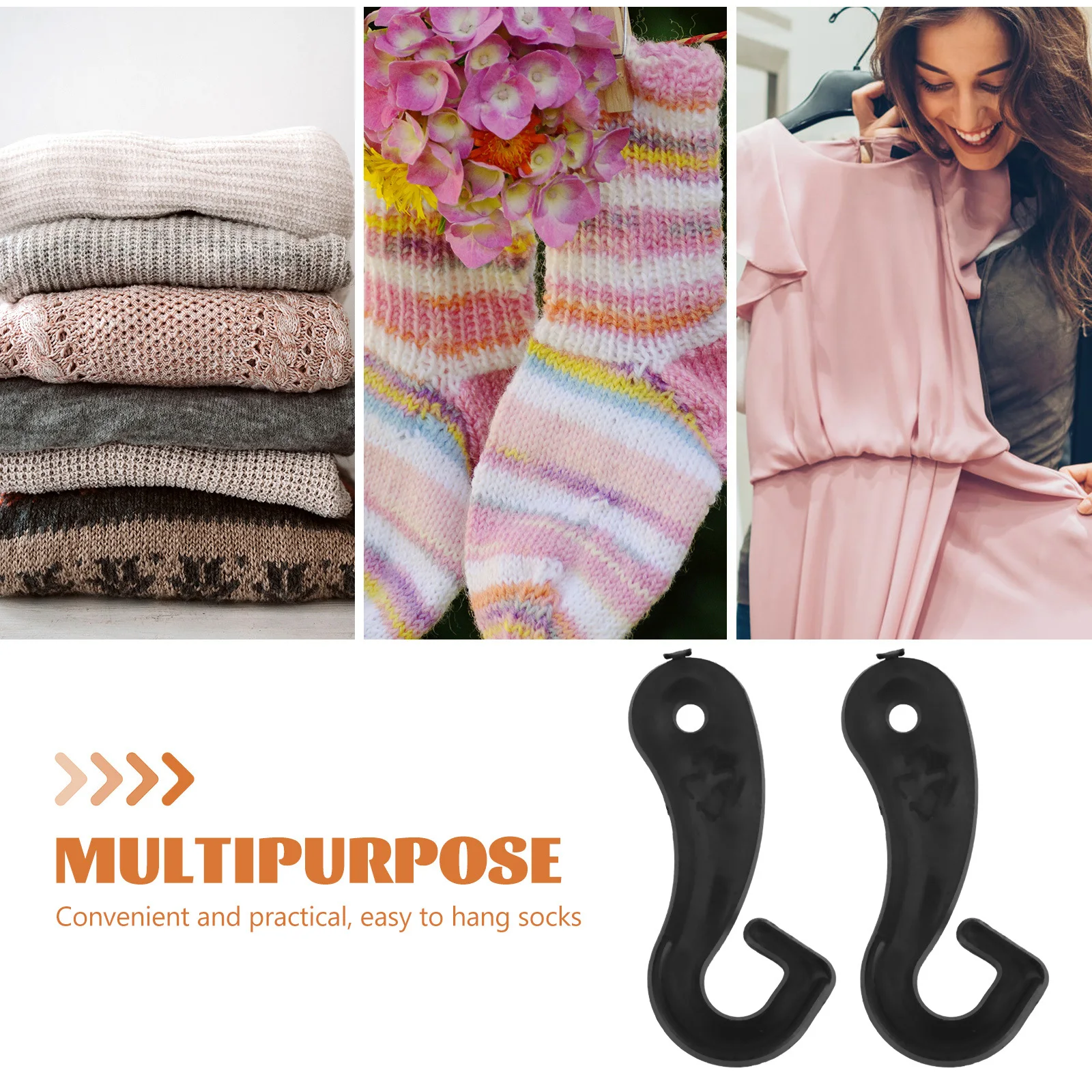 

100Pcs Plastic Hooks for Socks Hats Towels Multipurpose Retail Display Hanger Heavy Duty Elegant Design Organizing Storage