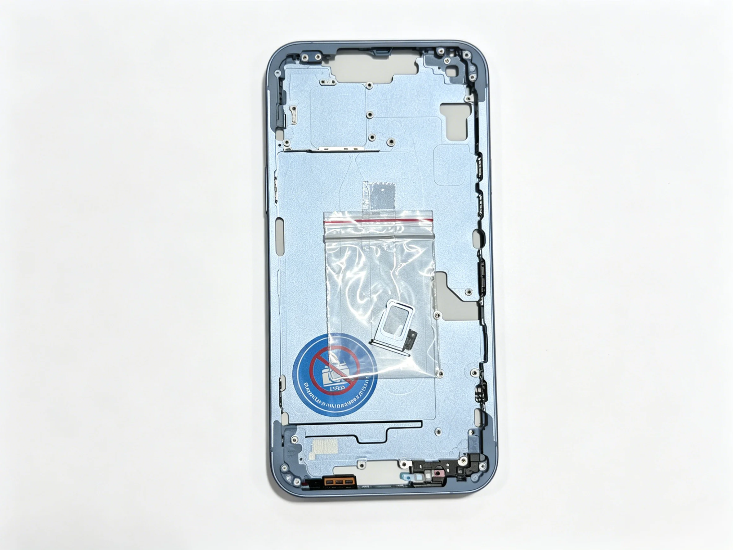 Middle Frame Housing Assembly For iPhone 14 Plus Pre-Installed With Buttons & Charging Mesh Replacement,not include back glass