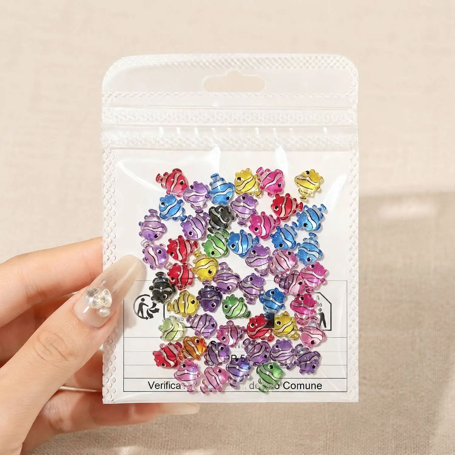 1Bag Glittering 3D Fish Sparkling Nail Charms Transparent Fish DIY Nail Art Decoration Sea Adventure Supplies Nail Supplies