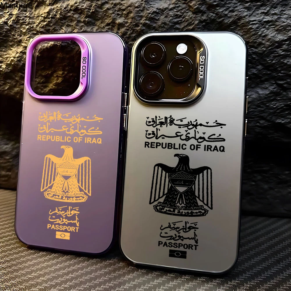 

Iraqi passport designed shockproof phone case suitable for iPhone 16 15 14 13 12 11 Pro Max MAX Plus mini se