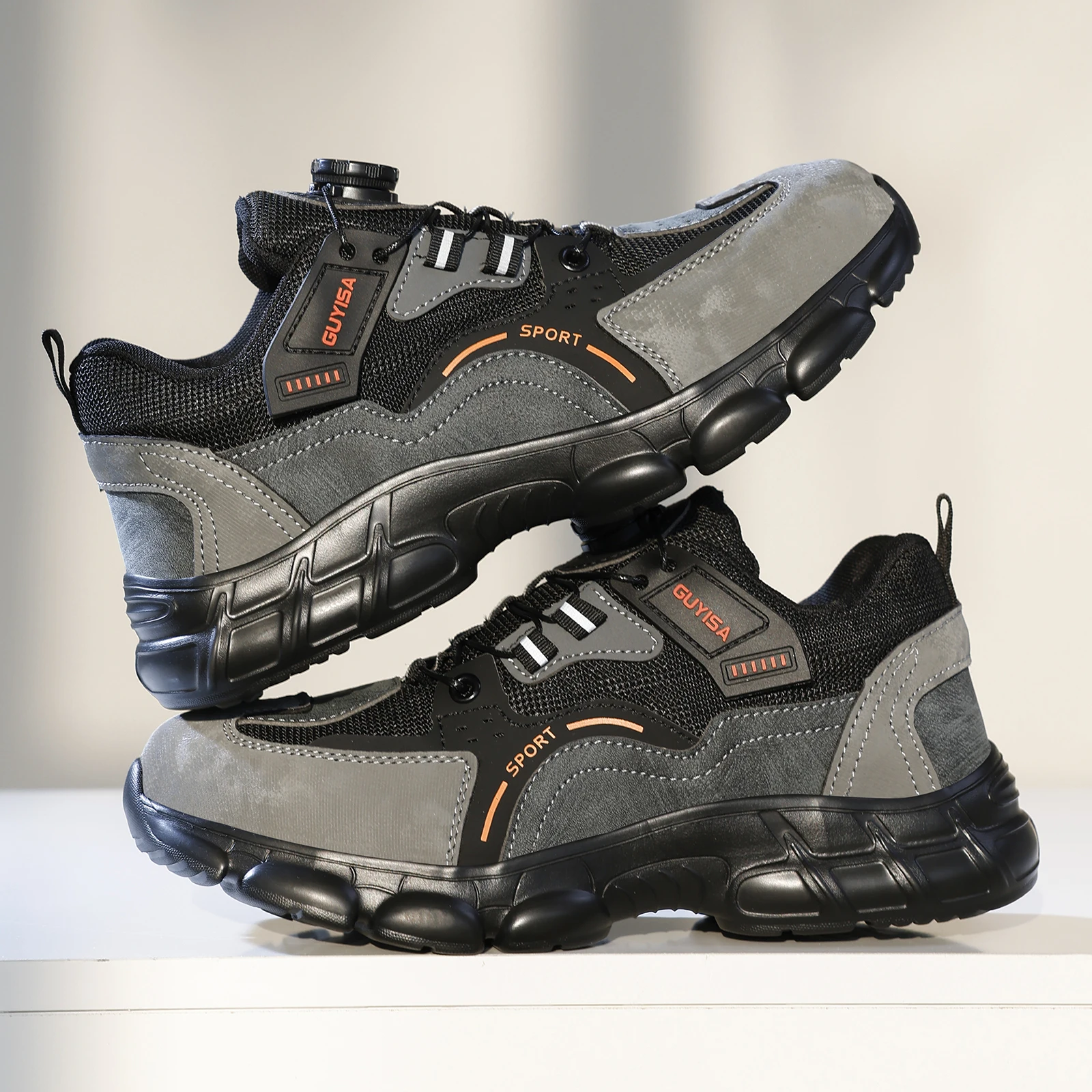 

Рабочие ботинки GUYISA для мужчин и женщин, всепогодные, с дышащим дизайном, из материала EVA, с противоскользящей и антипрокольной подошвой