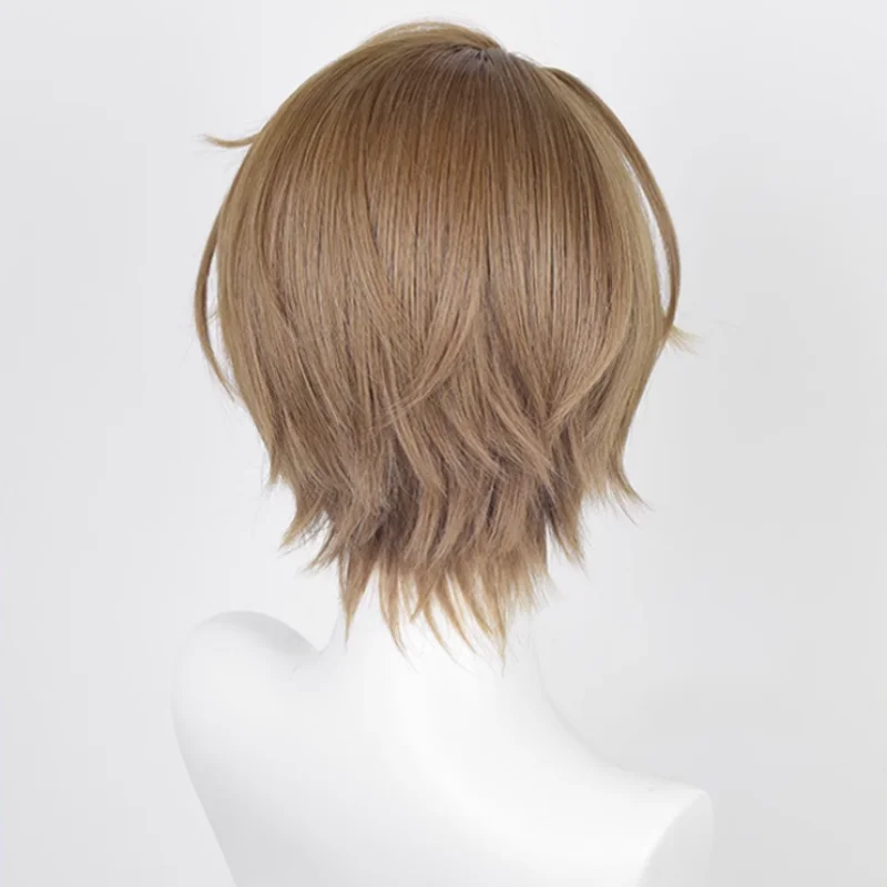 Game Honkai: Star Rail Welt Yang Cosplay Wig Light Brown Short Hair Heat Resistant Synthetic Halloween Party Accessories Props