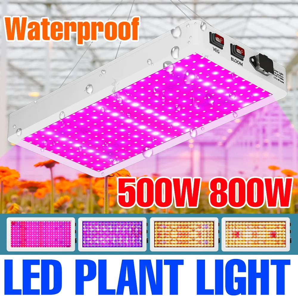 800W LED Full Spectrum Grow Light Full Spectrum Hydroponics  Plant Cultivation Lamp UV IR For Greenhouse Tent Flowers Vegetables