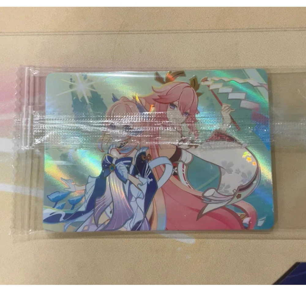 Flash soul Genshin Impact PR card 1~8 series Anime characters Kujou Sara Ganyu rare Collection card Christmas birthday gift toys