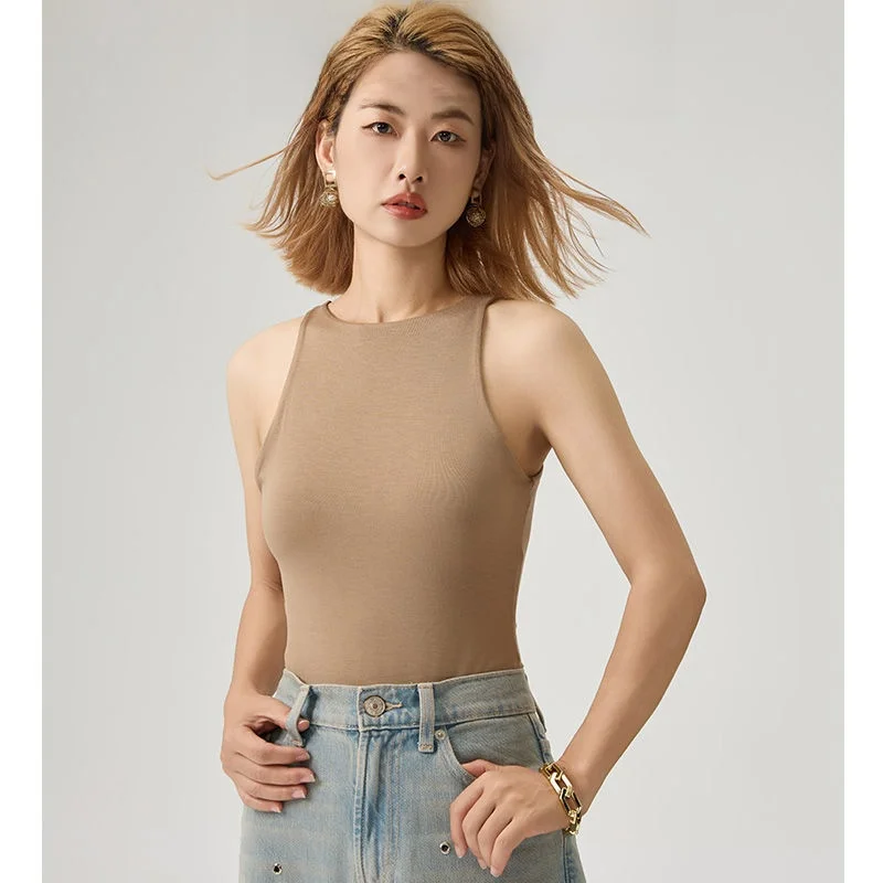 

Sexy Sister One-Piece Vest Women's Faion Inner Wear Sl Sexy Base Tank Top Outerwear irt Spring Summer New Arrival