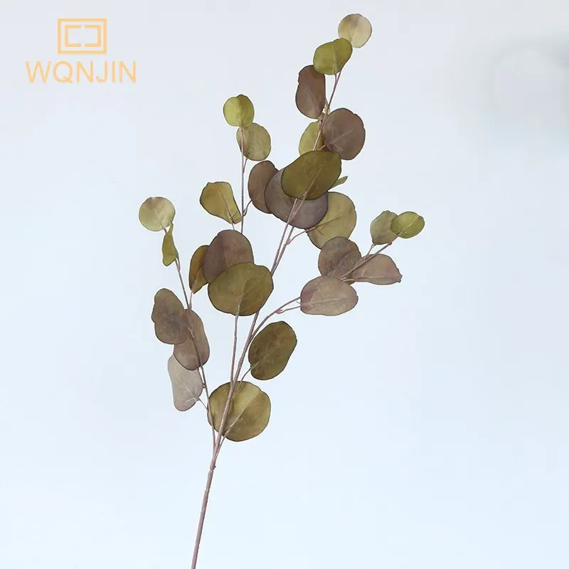 1pc, Hotel hochzeits dekoration Herbst baum blätter künstliche Blumen simulation Eukalyptus apfel blätter – Detail 12