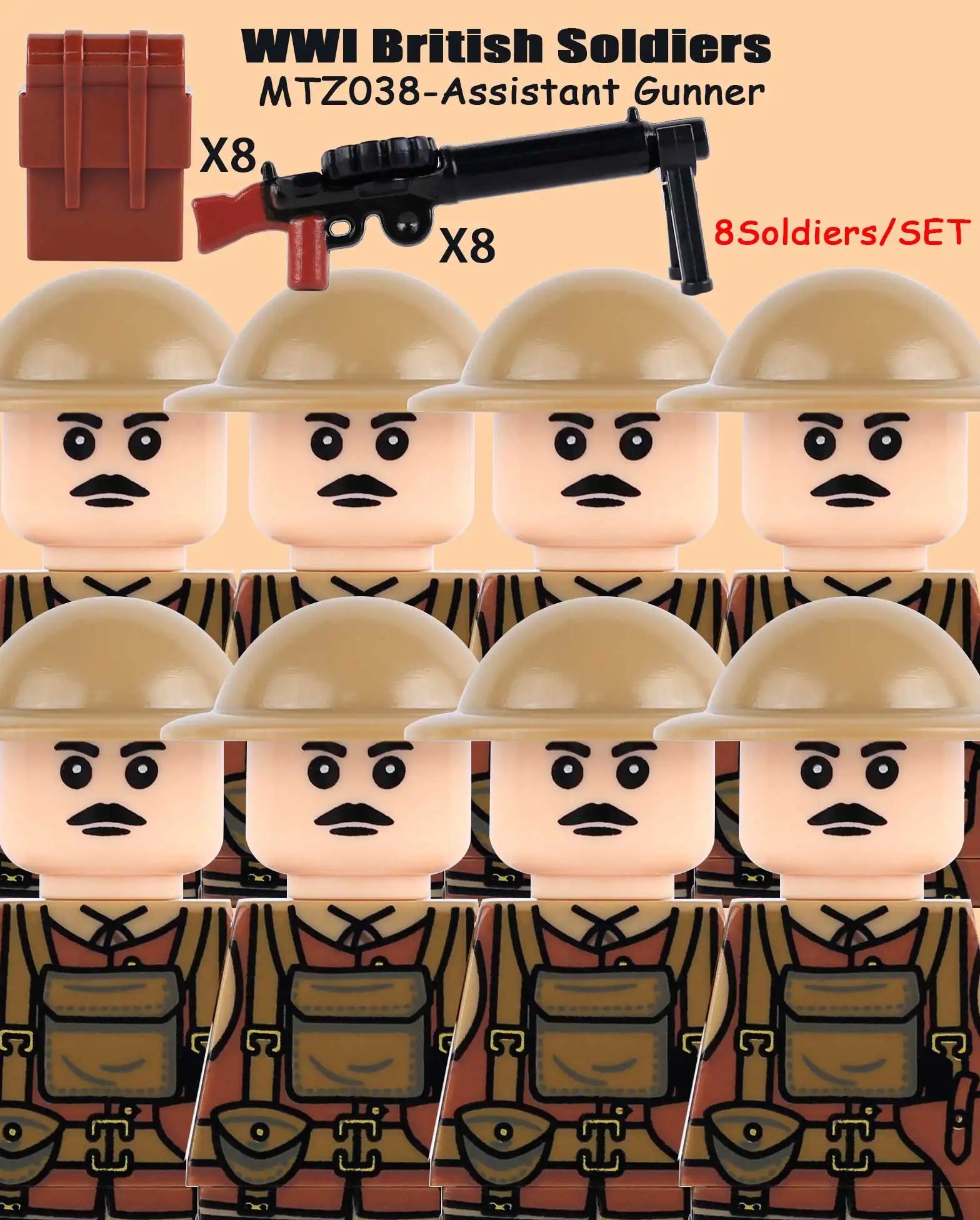 Erster Weltkrieg Deutsche Preußische Soldaten Figuren Bausteine Militär US Amerikanischer Bürgerkrieg Infanterie Preußische Armee Waffen Gewehr Bausteine Spielzeug