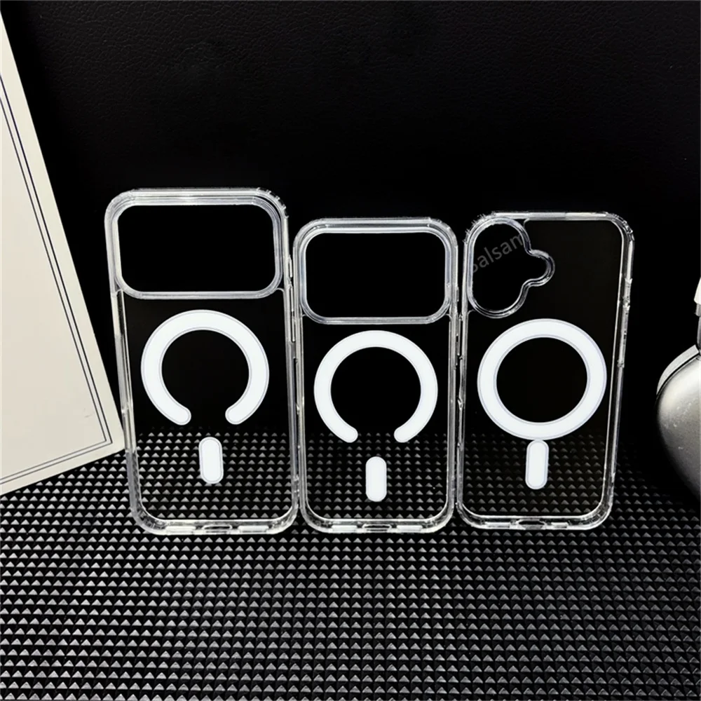 Original For Magsafe Magnetic Wireless Charging Case For iPhone 18 17 Air 16 15 14 13 12 11 Pro Max Plus Mini Clear Back Cover