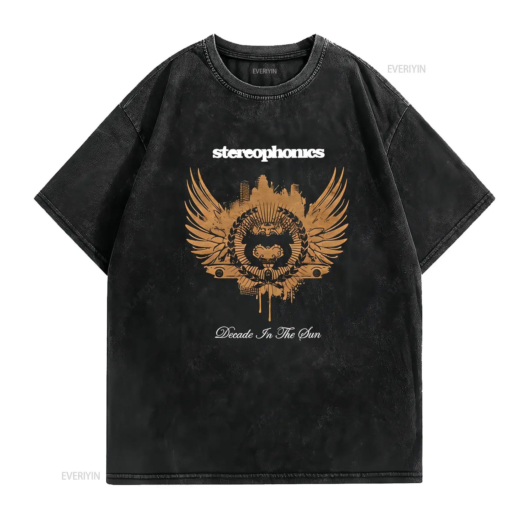 2008 Stereophonics Decade In The Sun Black All Size Fan T Shirt AQ122 vintage Washed Stylish Soft homme Versatile Breathable