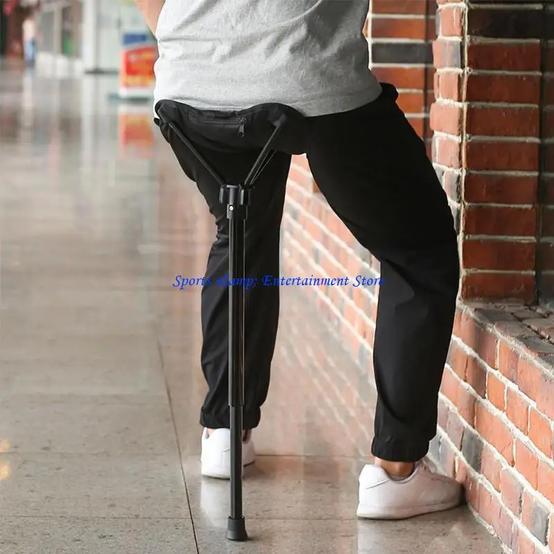 G7NF Adjustable Telescopic Folding Stool Portable Single Leg High Chair Tall Slacker Chair for Outdoor Camping Walking
