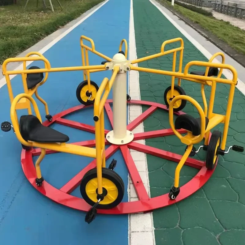 Kindergarten carousel, multi-person rotating bicycle, children's special stroller, 3-4 people, 6-8 people outdoor toy car