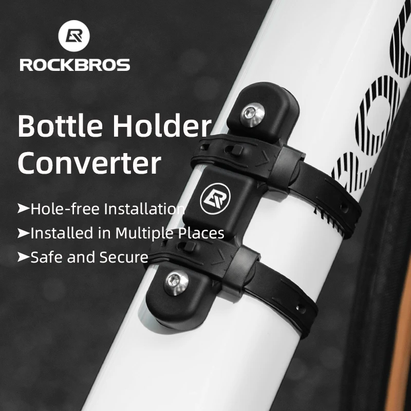 ROCKBROS Bicycle Water Bottle Cage Mount Adaptor Elastic Silicone Gel Bandage Bottle Cage Strap Seatpost Fork Frame Easy Install