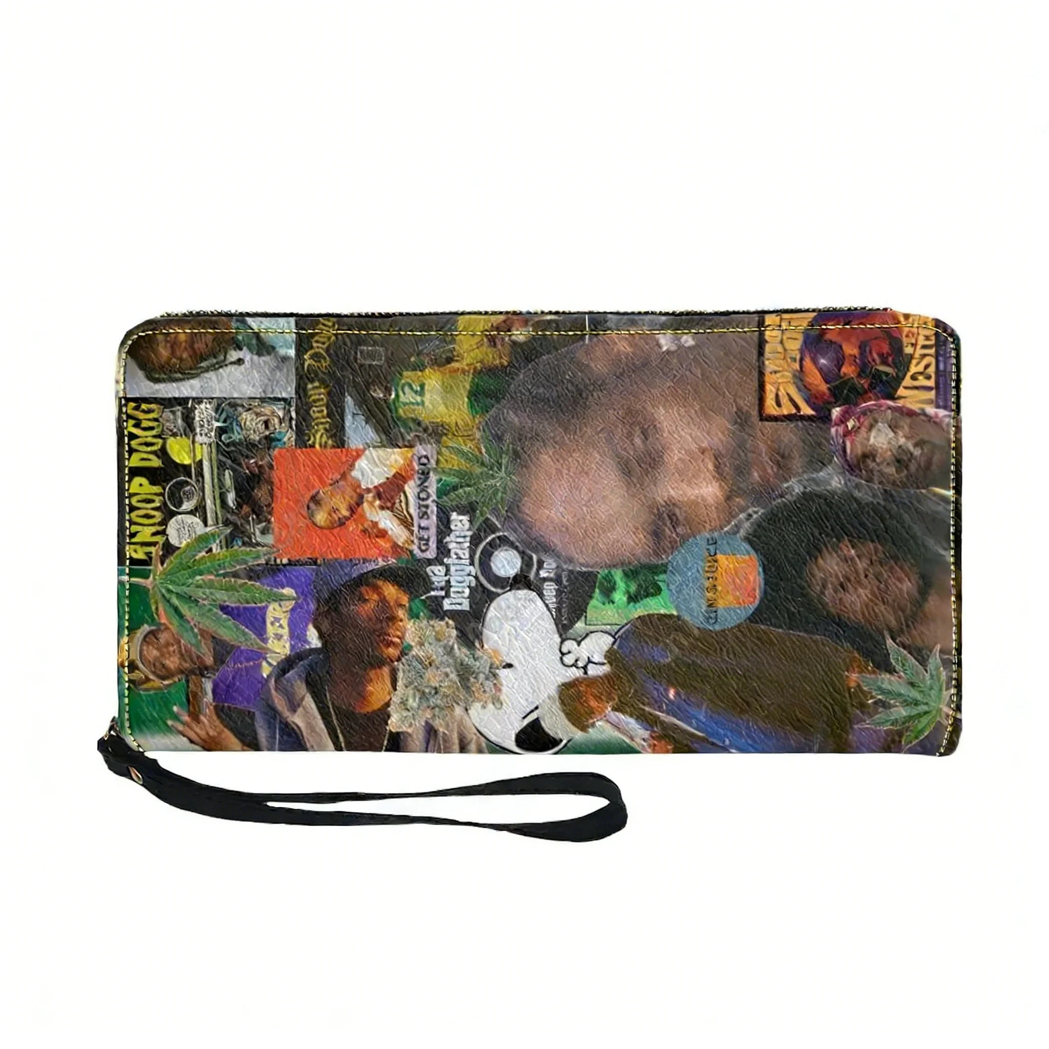 

Кошелек Snoop Dogg USA Rapper на заказ для мужчин, женщин и подростков, длинный кошелек на молнии с двойным принтом, портативный кошелек, подарочная сумка