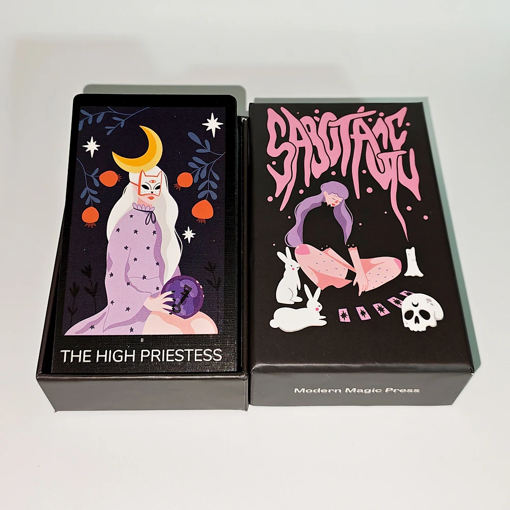 12*7cm 78 Pcs Cards Sabotage Tarot - Feminine Mystique Deck in Rigid Box, Printed on 350GSM Double-embossed Cardstock