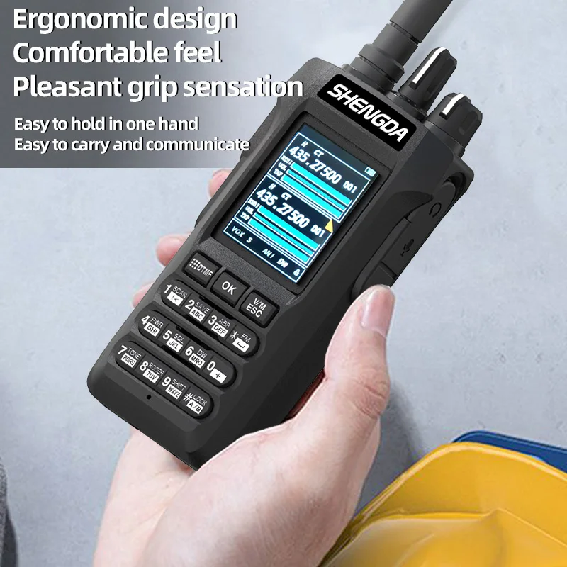 วิทยุสื่อสาร SD-R8 จับคู่ความถี่ด้วยปุ่มเดียว สแกนช่องสัญญาณ UHF/VHF 4 ย่านความถี่ หน้าจอ LCD พอร์ต Type-C / แท่นชาร์จแบบตั้งโต๊ะ