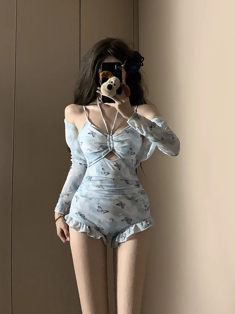 

Консервативный женский купальник-комбинезон и комплект из двух частей с эффектом похудения, накидка Pure Desire, высококачественный оригинал