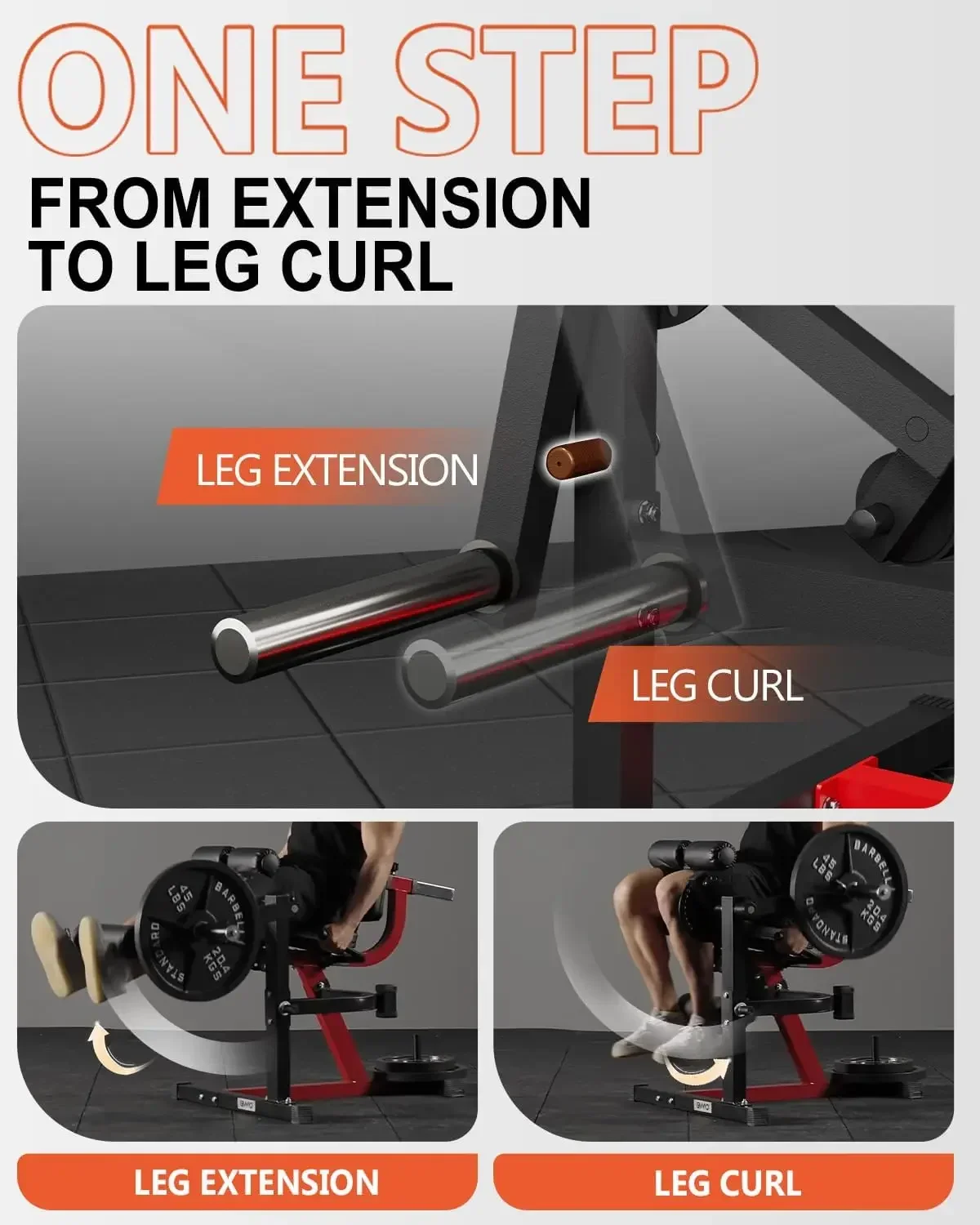 

Hot salesLeg Extension and Curl Machine, Lower Body Special Leg Machine, Adjustable Exercise Bench with Plate Loaded, Rotary