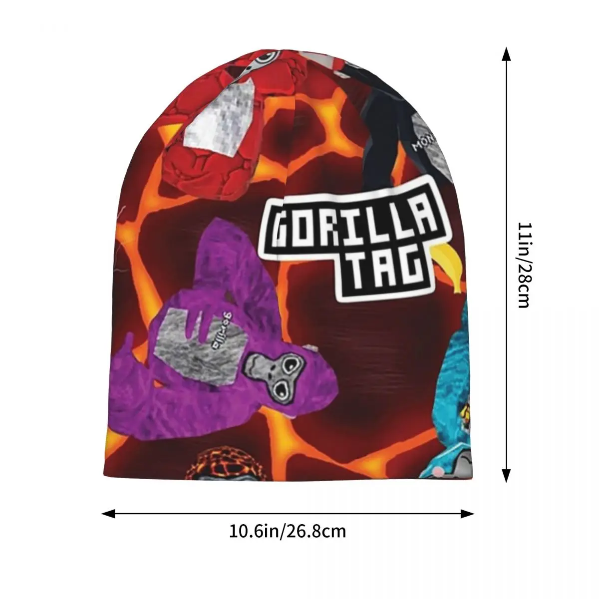 Gorilla Tag Lava Monke Party Warm Knitted Cap Fashion Bonnet Hat Autumn Winter Outdoor Beanies Hats for Unisex Adult