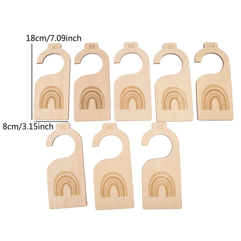 7Pcs/Set Adorable Baby Closet Dividers Clothing Size Age Dividers Wood Clothes Size Hanger Organizer For Bedroom Room Daily Use