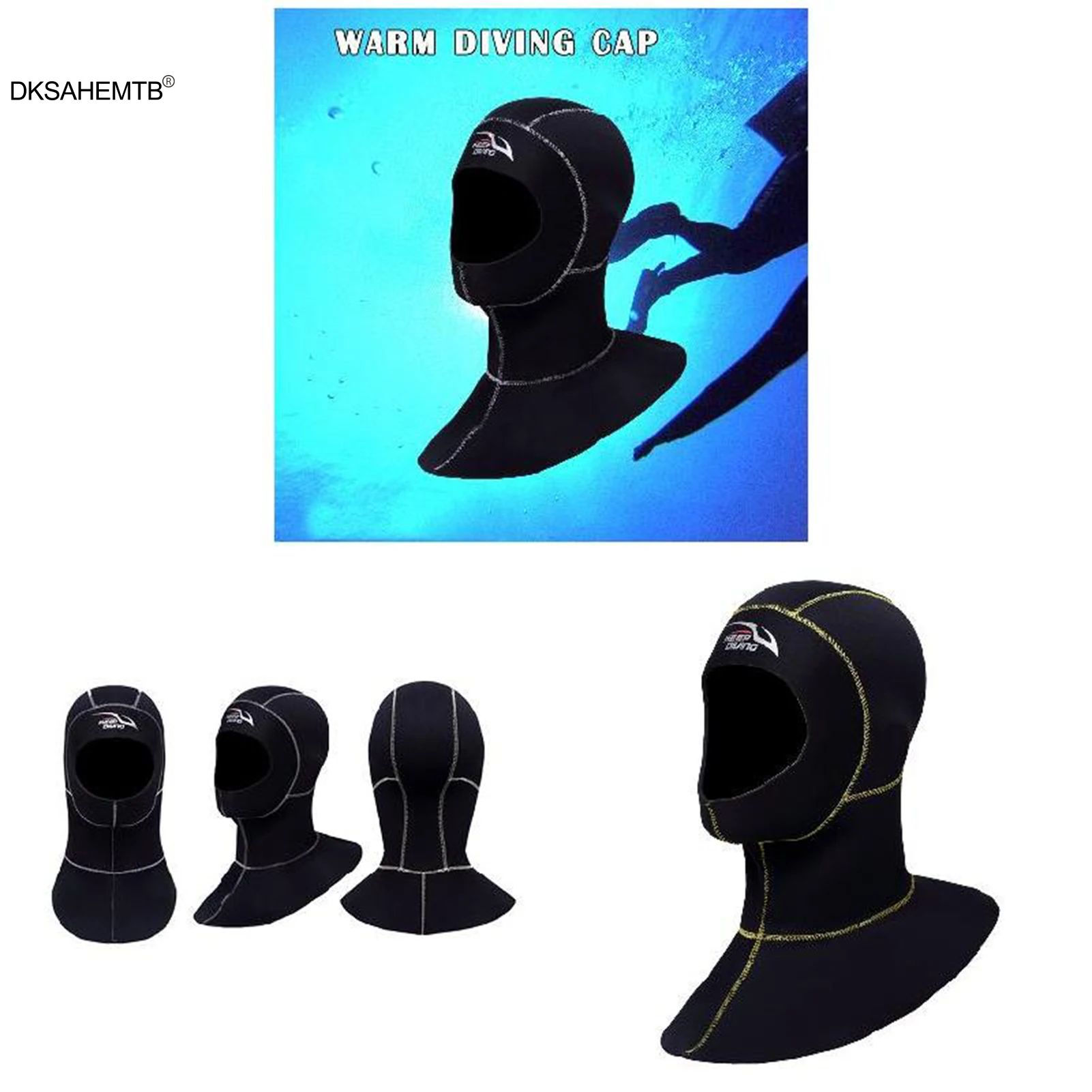 Gorro neopreno 3mm costuras reforzadas para pesca en agua fría - imagen 3