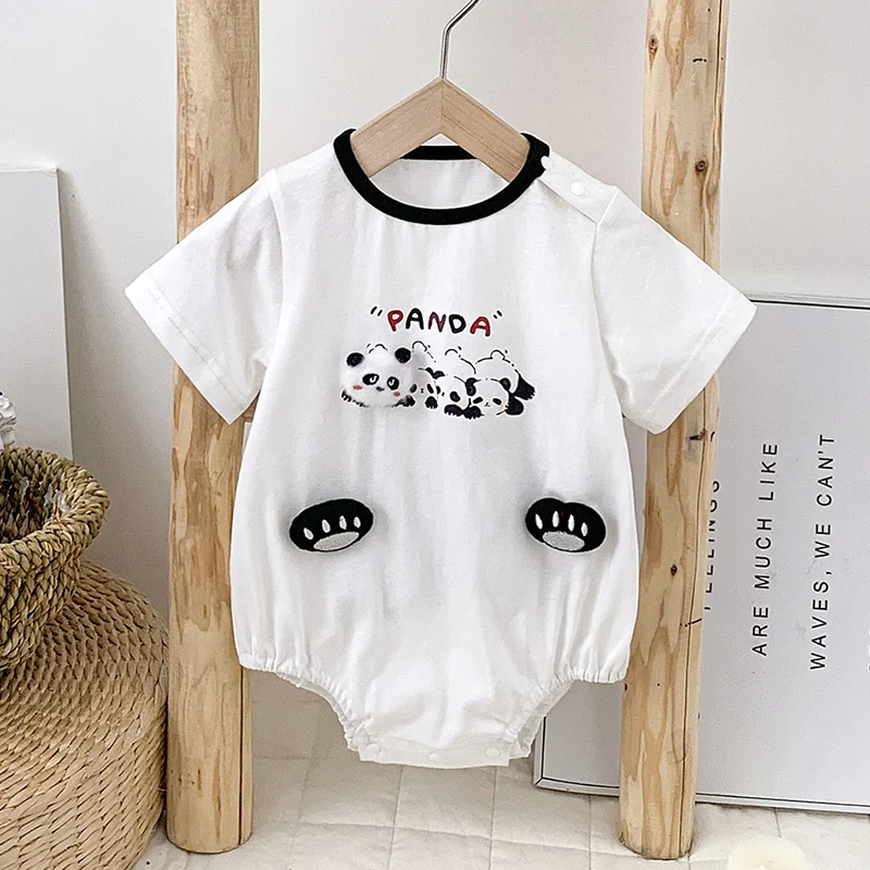 Newborn Summer Thin Cartoon Rer 2024 Cotton e Outerwear Baby Clothes Trendy Cler Suit for Infants And Toddlers view 2
