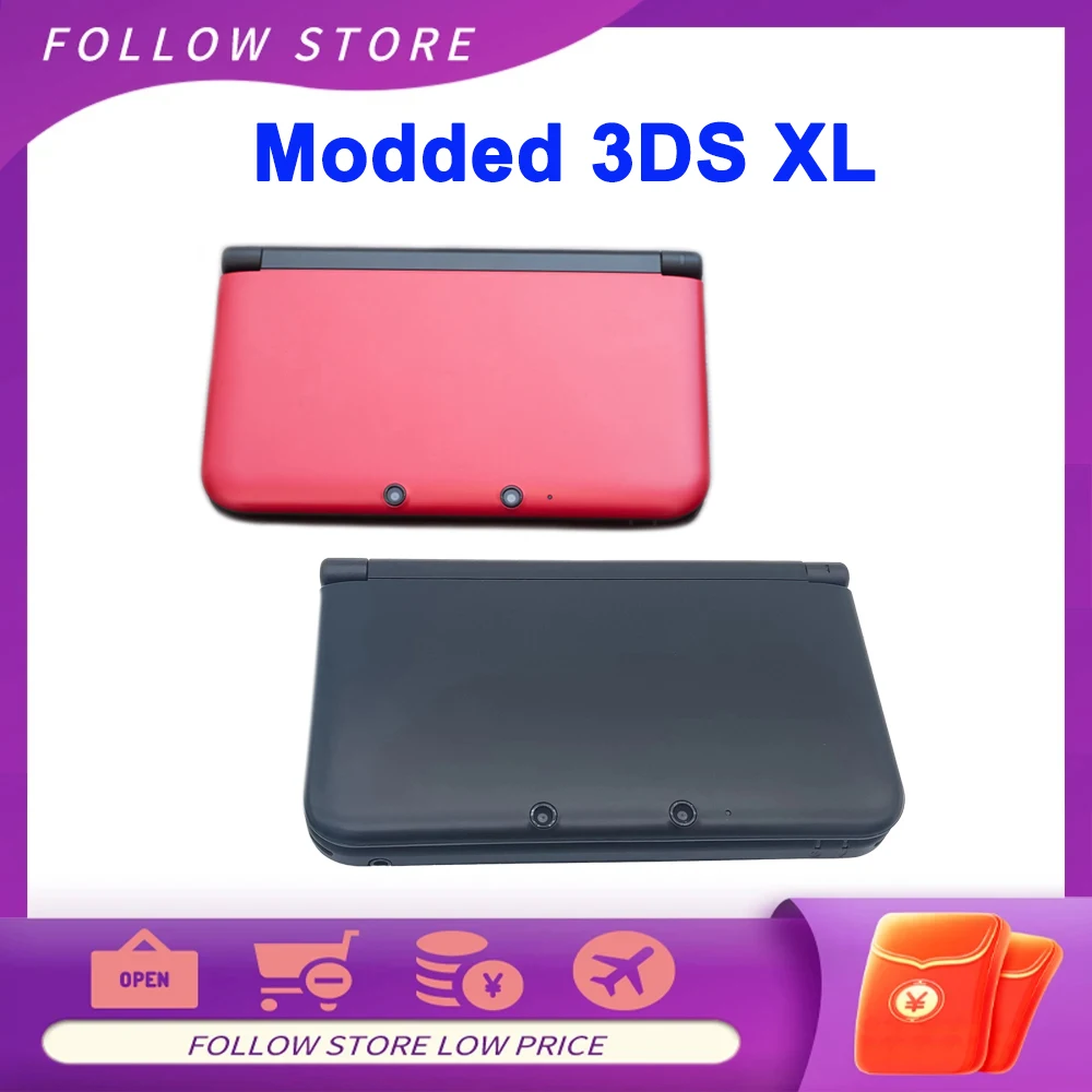 Refurbished 3DS XL Game Console Modded 3DS XL Hacked with Homebrew and FBI / Free NDS Games / Region Free / Original Motherboard