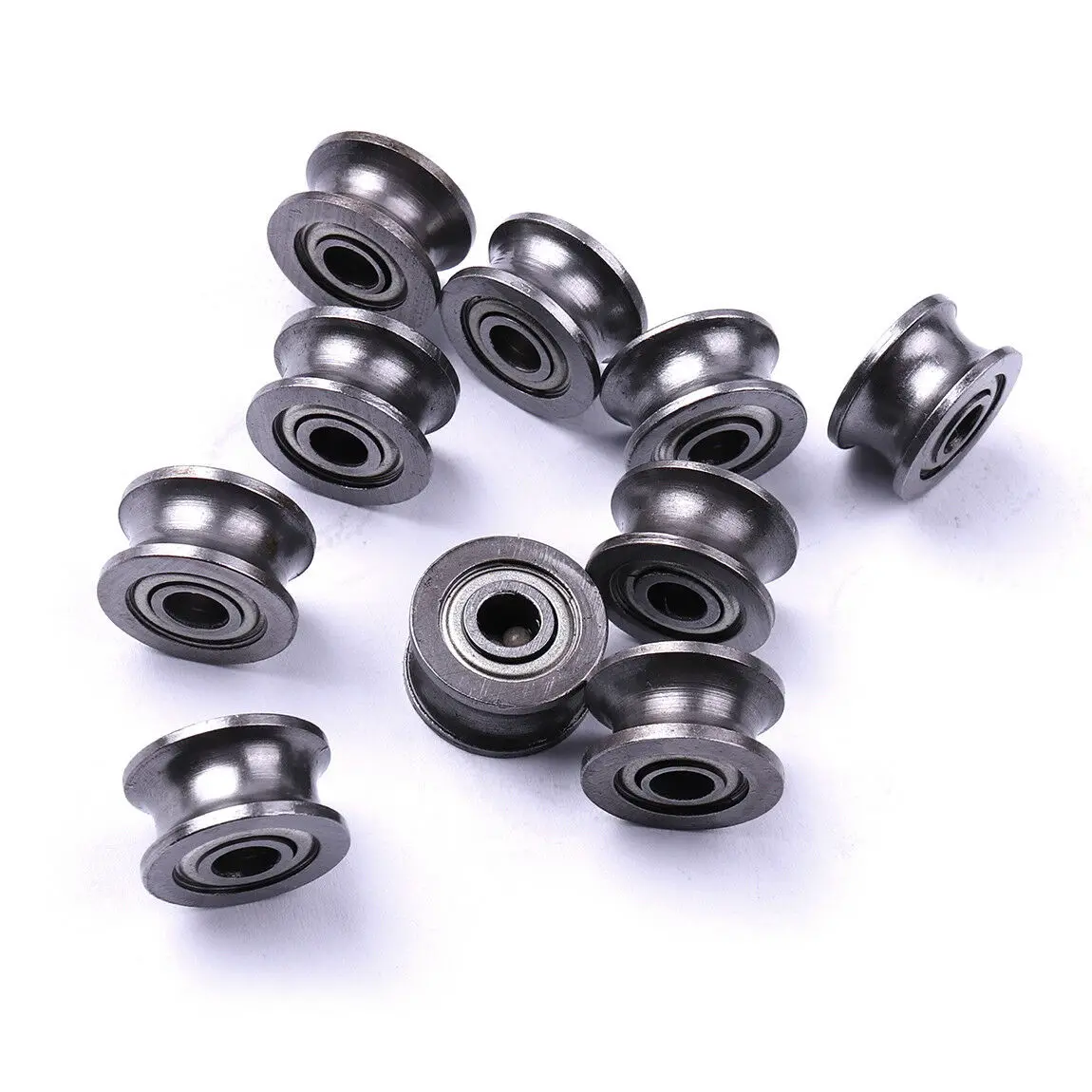 10Pcs 624UU HCS  U Groove Sealed Guide Pulley Rail Ball Bearings Wheel 4*13*7MM